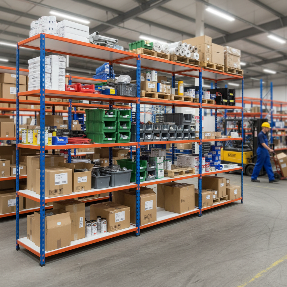 Heavy Duty Industrial Shelving - 1830mm High - 200kg Capacity - Melamine - Side view