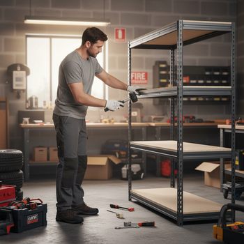Heavy Duty Garage Shelving - 1600mm High - 500kg Capacity - Grey