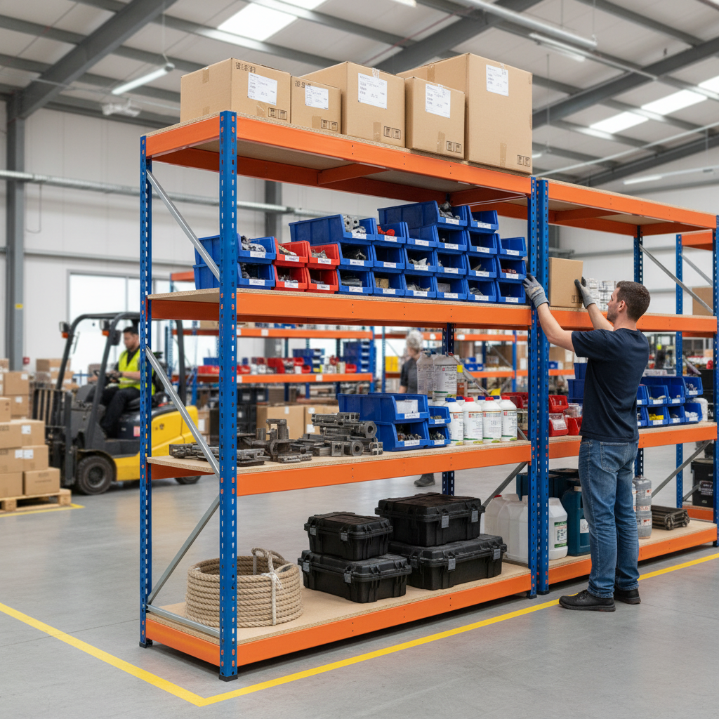 Heavy Duty Industrial Shelving - 1677mm High - 400kg Capacity - Chipboard - Side view