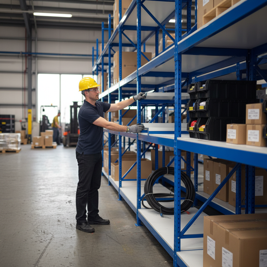 Additional Heavy Duty Melamine Shelves - Blue - 15mm Thick - Front view