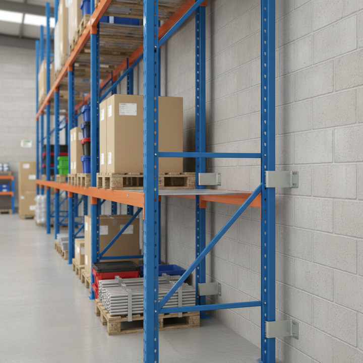 Premium Wall Ties for Heavy Duty Shelving - Galvanised Steel - Front view