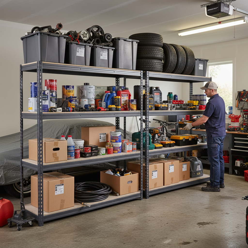 Heavy Duty Garage Shelving - 1600mm High - 500kg Load Capacity - Grey - Side view