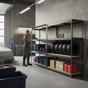 3x Premium Heavy Duty Garage Shelving - 2000mm High - 500kg Capacity - Grey