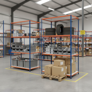 Premium Industrial Shelving - 2440mm High - 340kg Capacity - Blue & Orange