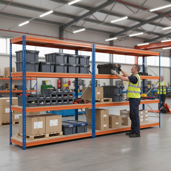 3x Heavy Duty Industrial Shelving - 1600mm High - 500kg Load Capacity