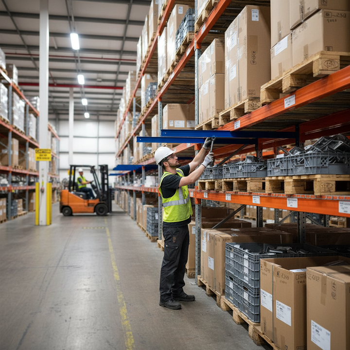 5x Heavy Duty Shelving Support Beams - Reinforcement for Industrial Use - Side view