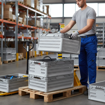 Premium Vented Euro Containers - Light Grey - Multiple Sizes Available