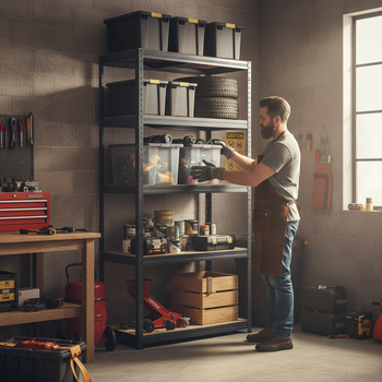 Heavy Duty Garage Shelving - 1800mm High - 325kg Capacity - Grey