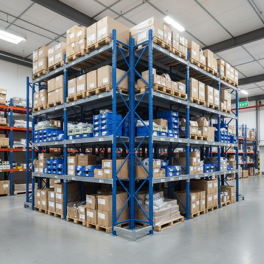 Pack of 8 Heavy Duty 900mm Uprights for Shelving Units - Front view