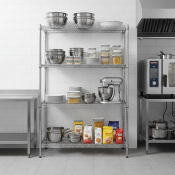 Premium Chrome Wire Shelving Extension Bay - 1625mm High - 300kg Capacity