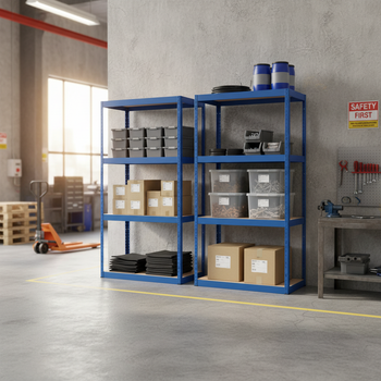 Heavy Duty Industrial Shelving - 1600mm High - 200/280kg Load Capacity - Blue Finish