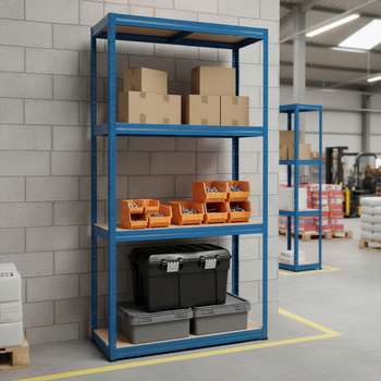 Heavy Duty Shelving - 1600mm High - 200/280kg Capacity - Blue Finish