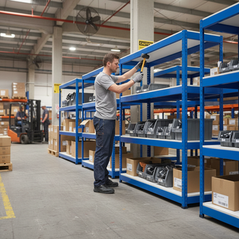 Premium 4x Industrial Shelving - 1677mm High - 400kg Capacity - Melamine - Blue