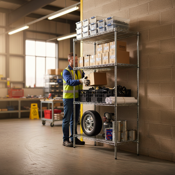 Premium Chrome Wire Shelving Unit - 1625mm High - 300kg Capacity