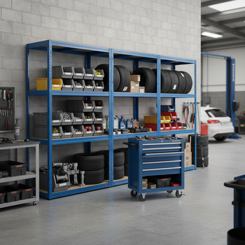 Heavy Duty Shelving Unit - 1600mm High - 200/280kg Capacity - Blue Finish