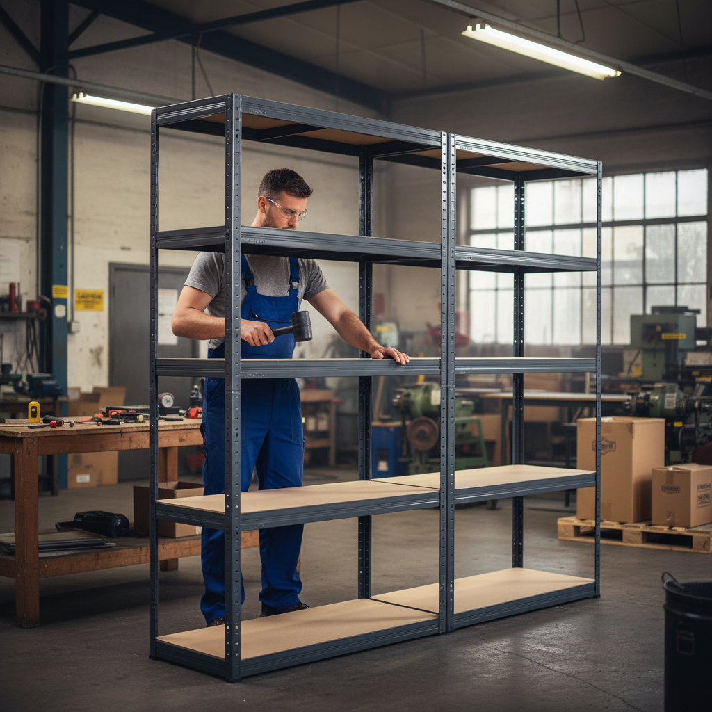 Heavy Duty Industrial Shelving - 1800mm High - 200/280kg Capacity - Grey - Front view