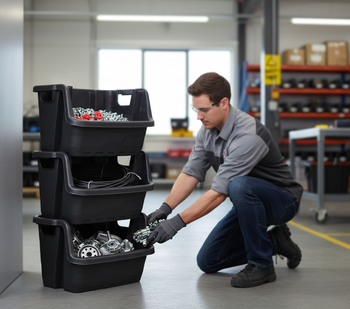 87L Heavy Duty Stacking Pick Bins - Ideal for Storage and Organization