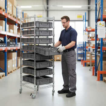 Heavy Duty Euro Box Cart with Quick Assembly and Durable Finish