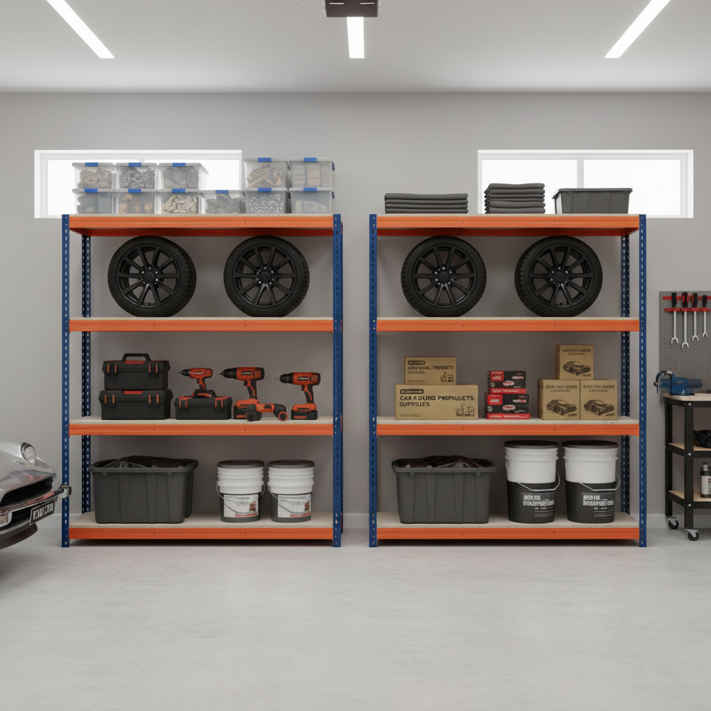 Premium Heavy Duty Garage Shelving - 1800mm High - 500kg Capacity - Front view