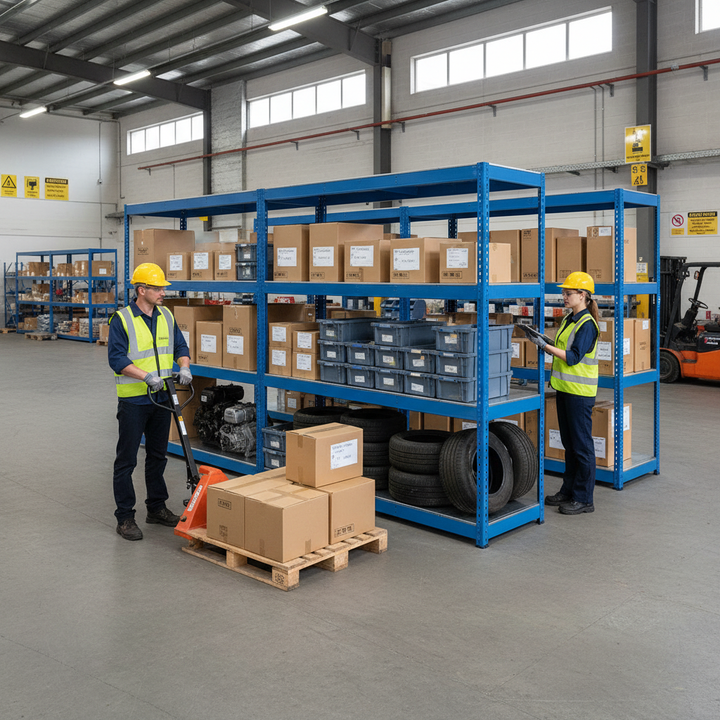 5-Tier Heavy Duty Industrial Shelving - 1677mm High, 400kg Capacity, Steel - Side view