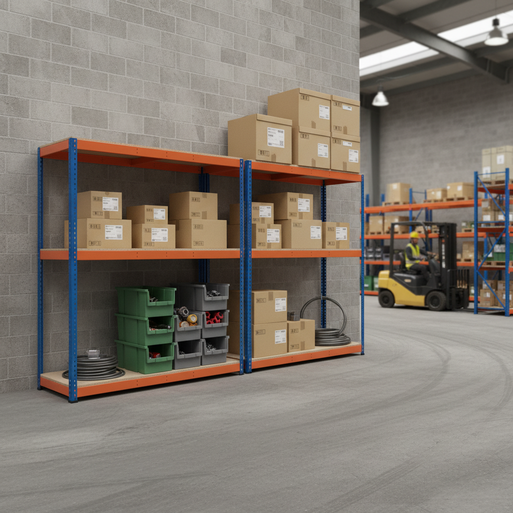Industrial Heavy Duty Shelving Units - 1980mm High - 400kg Capacity - Side view