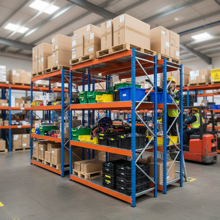 Heavy Duty Industrial Shelving - 1980mm High - 400kg Capacity - Steel Storage System - Side view
