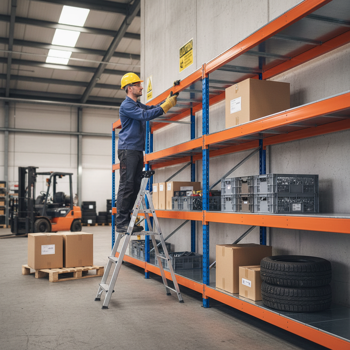 Heavy Duty Industrial Shelving - 1980mm High - 400kg Capacity - Steel Storage System - Front view