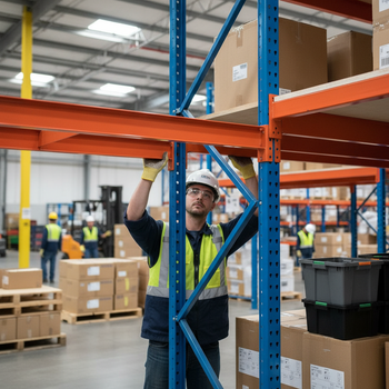 4x Heavy Duty Shelving Support Beams for Industrial Units