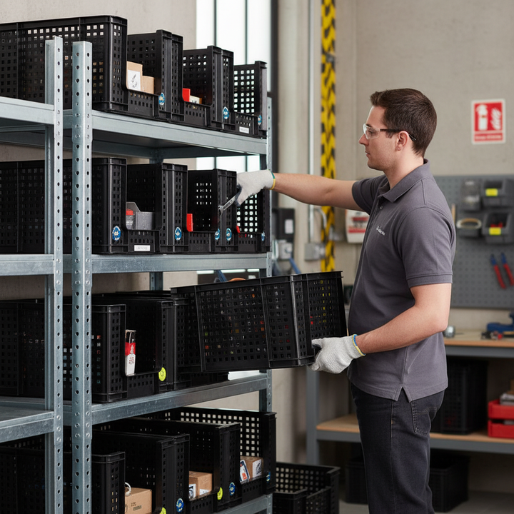 Premium Open Front Crates - Versatile Storage Solution in 3 Sizes - Front view