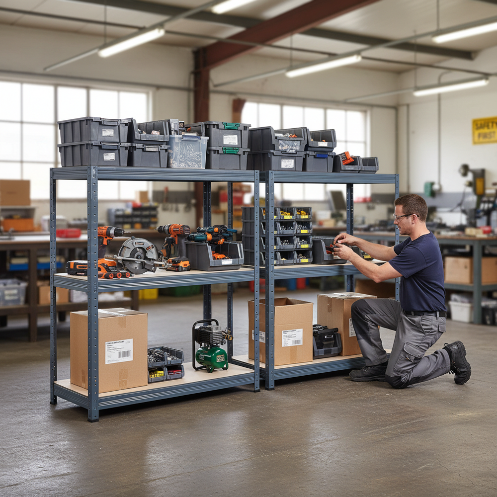 Premium Half Height Shelving Units - 800mm High - 200/280kg Capacity - Side view