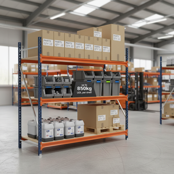 Premium Heavy Duty Longspan Shelving Extension Kit - 2500mm High - Blue & Orange