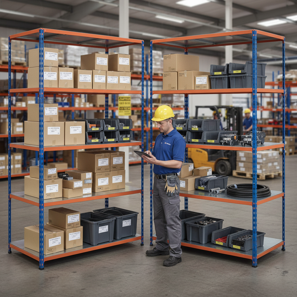 Heavy Duty Industrial Shelving - 1980mm High - 340kg Capacity - Steel Construction - Side view
