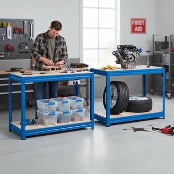 Premium Heavy Duty Workbenches - 870mm High - 600kg Capacity - Blue
