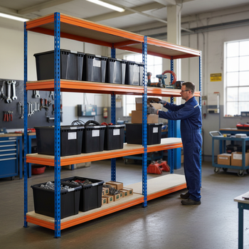 Premium Heavy Duty Shelving Unit - 2200mm High with 8x 62L Storage Boxes