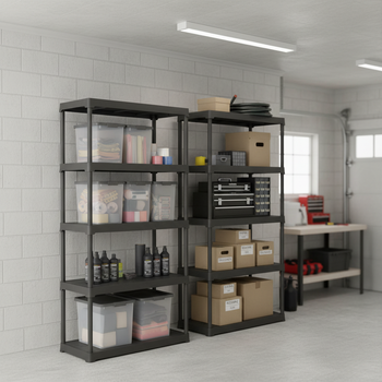 Heavy Duty Plastic Shelving Unit - 1760mm High - 20kg Capacity - Charcoal