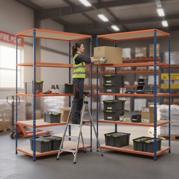 Premium Industrial Shelving - 2440mm High - 200kg Capacity - Chipboard