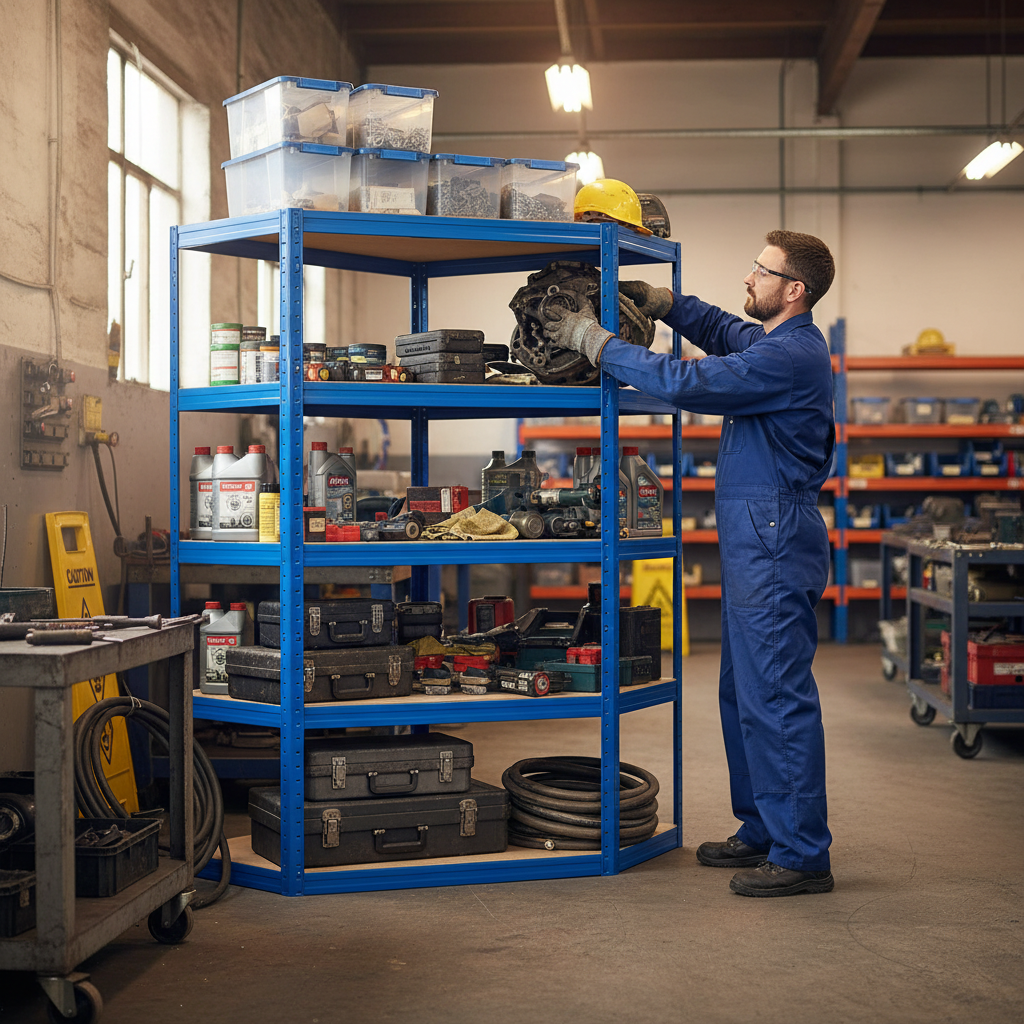 Heavy Duty Corner Shelving Unit - 1600mm High - 250kg Capacity - Side view
