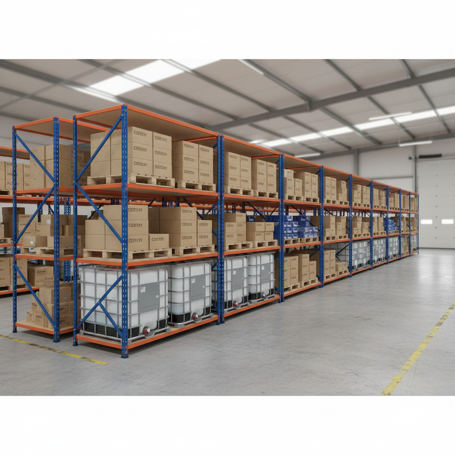 Heavy Duty Industrial Shelving - 3050mm High - 340kg Capacity - Chipboard - Front view