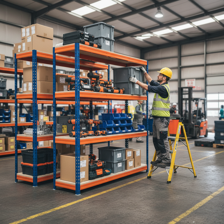 Heavy Duty Industrial Shelving - 1600mm High - 500kg Load Capacity - Side view