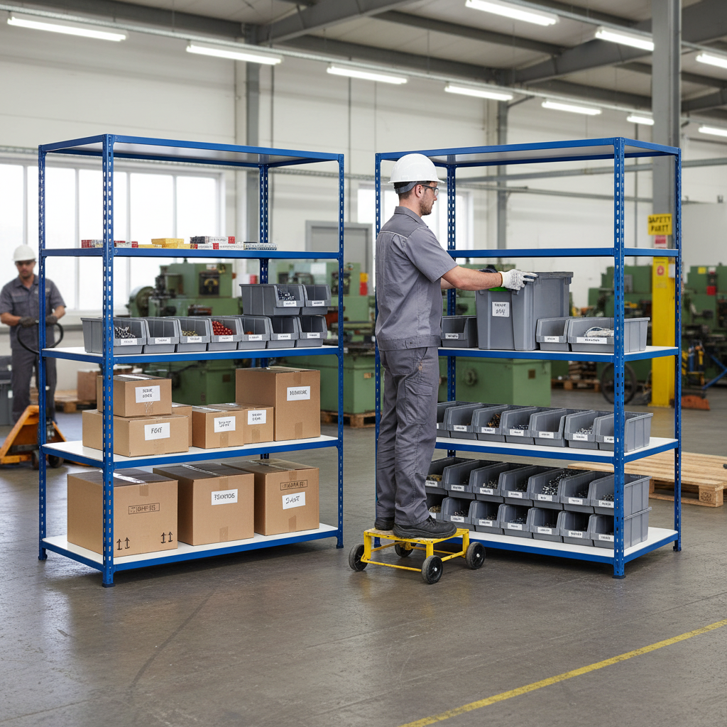 Heavy Duty Industrial Shelving - 2440mm High - 200kg Capacity - Melamine - Blue - Front view