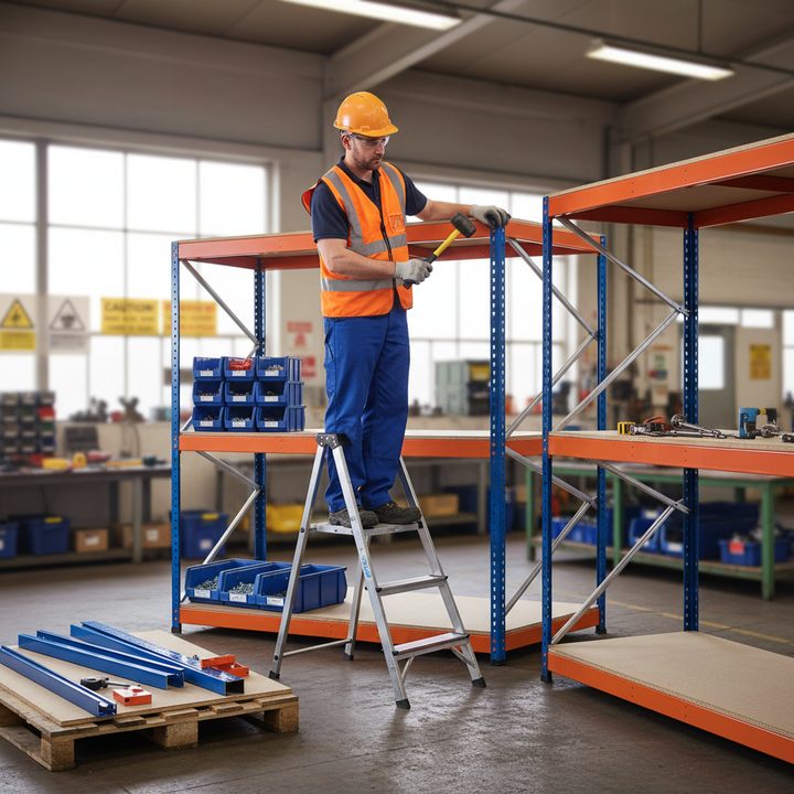 Heavy Duty Industrial Shelving - 1980mm High - 400kg Load Capacity - Front view