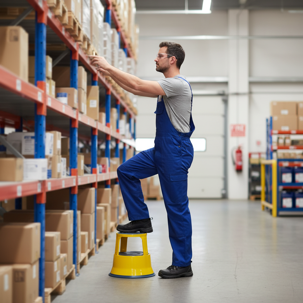 Heavy Duty Steel Kick Step with Anti-Slip Treads - 150kg Load Capacity - Front view