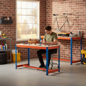 Premium T-Bar Workbenches - 915mm High - 800kg Capacity - Chipboard Finish